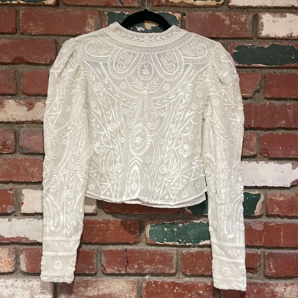 The Kooples Ecru Lace Top high neck - NWT  size M - Picture 6 of 7